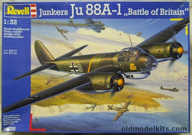 Revell 1/32 Junkers Ju-88A-1 'Battle of Britain' - With Eduard Zoom PE and Mask Sets - Luftwaffe 7./Kampfgeschwader 54 France 1940 / 3./Kampfgeschwader 30 France 1940 / U4TK 'Knickebein' Navigational Test Aircraft Norway April 1940, 04728 plastic model kit